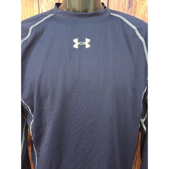 Under Armour Mens HeatGear Compression Shirt XL Navy - Picture 3 of 8